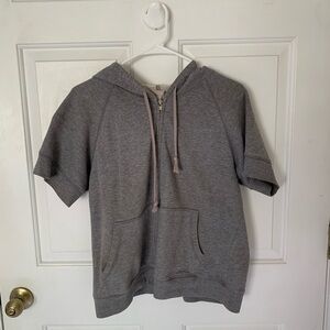 J Crew short sleeved zip up hoodie. Size L